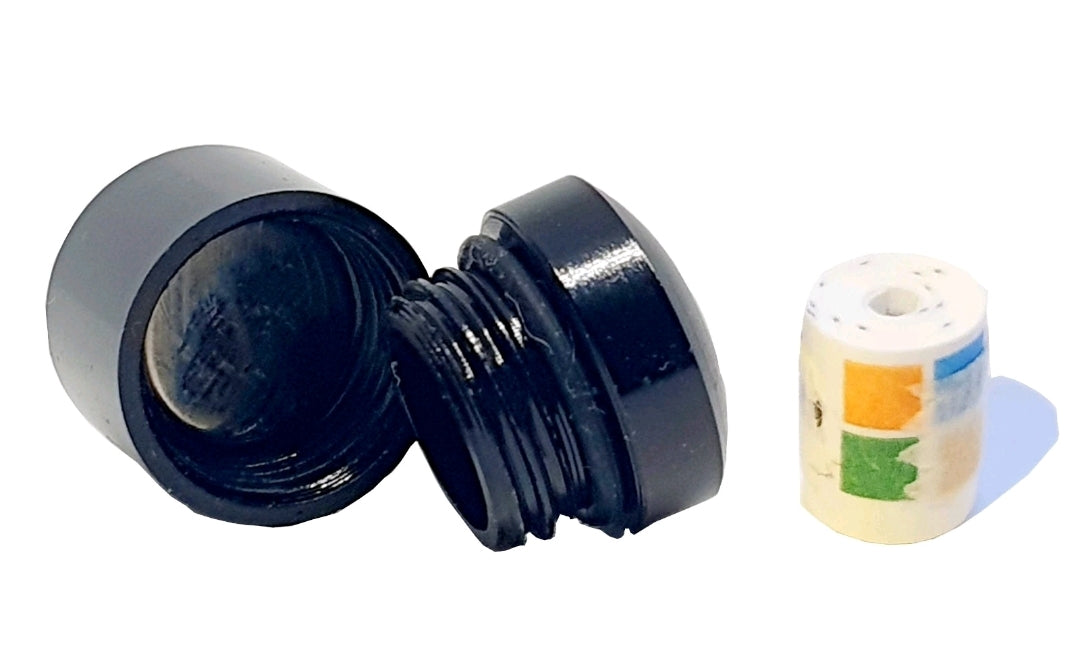 Magnetic Nano Geocache Black with Logo and Waterproof Logbook